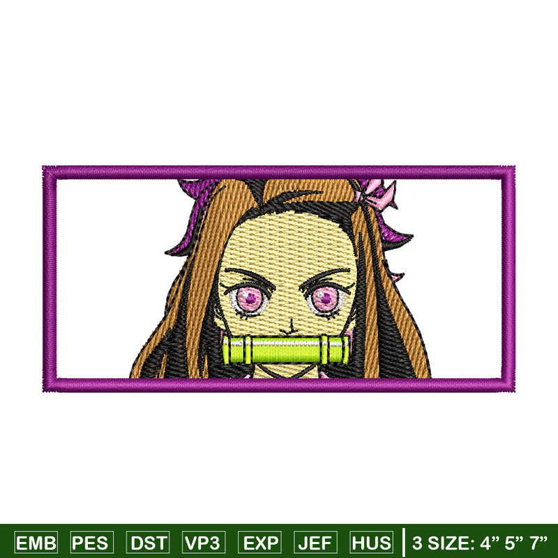 Nezuko bamboo embroidery design, Neuzko embroidery, Anime design, Embroidery shirt, Embroidery file, Digital download.jpg