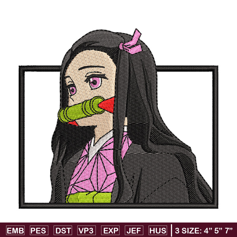 Nezuko bamboo box embroidery design, Nezuko embroidery, Anime design, Embroidery shirt, Embroidery file,Digital download.jpg