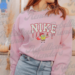 nike x spongebob embroidered sweatshirt - embroidered sweatshirt/hoodie, embroidery files