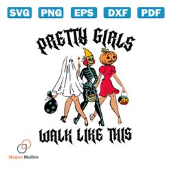 the pretty girls walk like this svg graphic design file