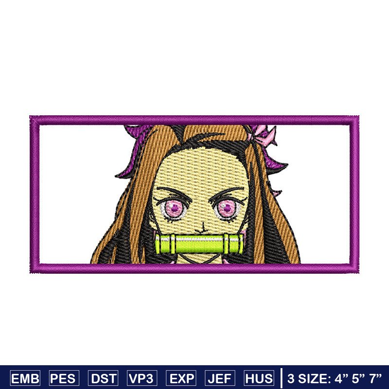 Nezuko bamboo embroidery design, Neuzko embroidery, Anime design, Embroidery shirt, Embroidery file, Digital download.jpg