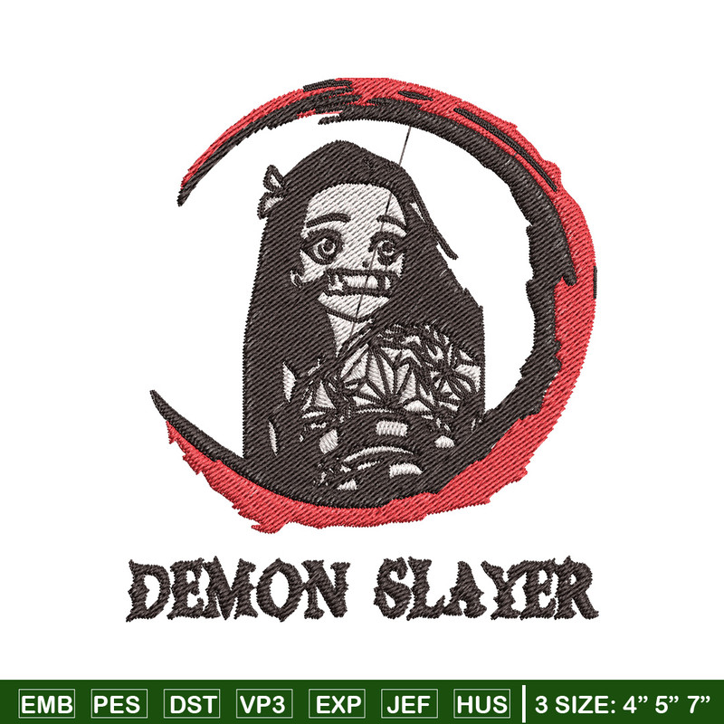 Nezuko moon embroidery design, Nezuko embroidery, Embroidery shirt, Embroidery file, Anime design, Digital download.jpg