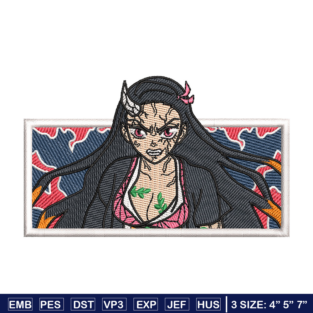 Nezuko demon box embroidery design, Neuzko embroidery, Anime design, Embroidery shirt, Embroidery file, Digital download.jpg