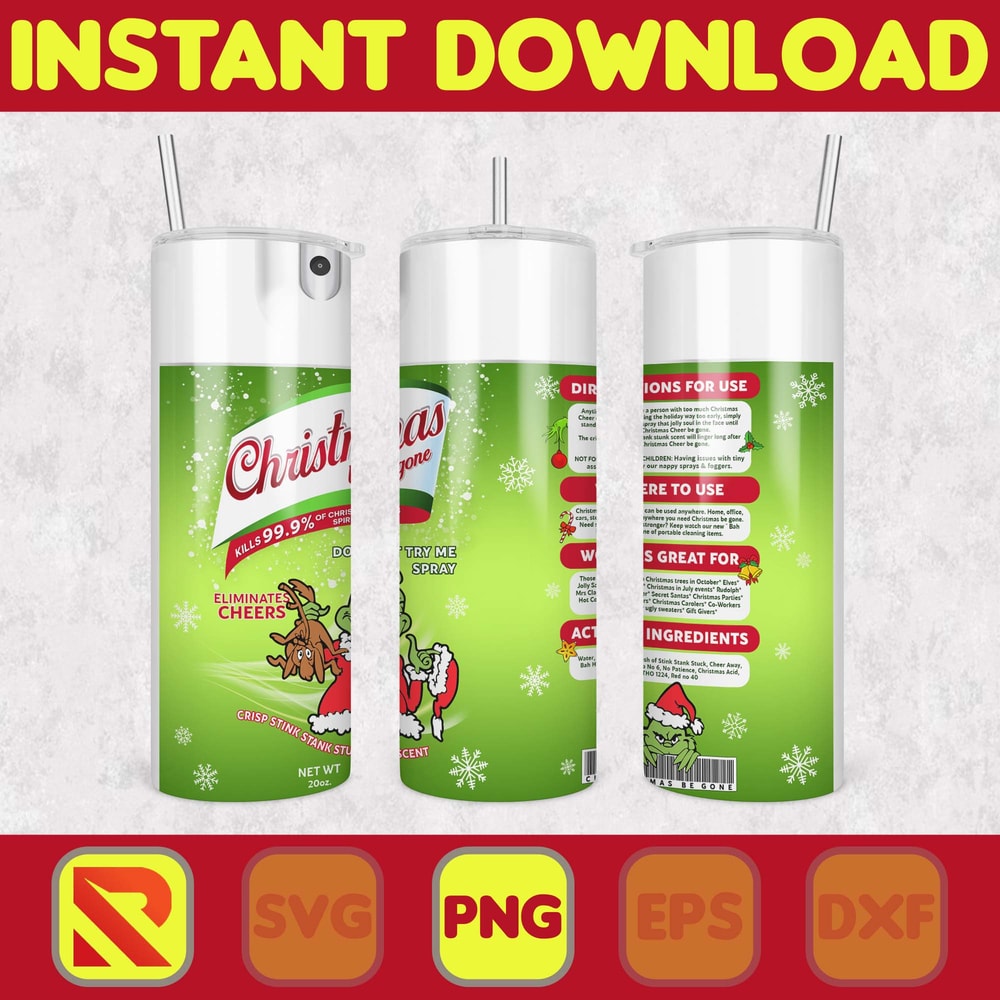Christmas Tumbler Wrap Instant Download, Christmas Sublimation, Christmas Be Gone, Christmas Vibes, Bitch Spray Tumbler Designs (10).jpg