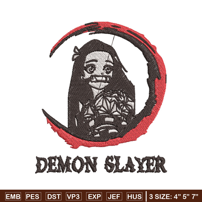 Nezuko moon embroidery design, Nezuko embroidery, Embroidery shirt, Embroidery file, Anime design, Digital download.jpg