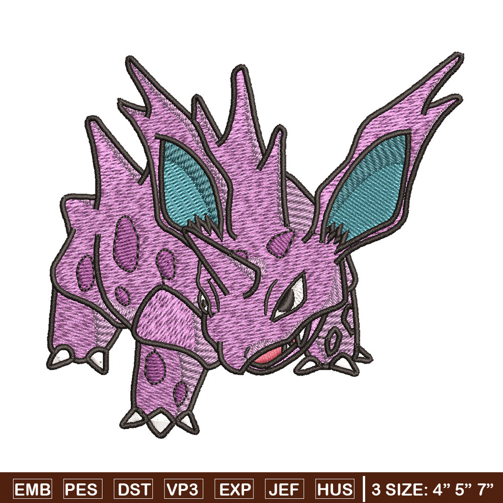 Nidorino embroidery design, Pokemon embroidery, Anime design, Embroidery shirt, Embroidery file, Digital download.jpg