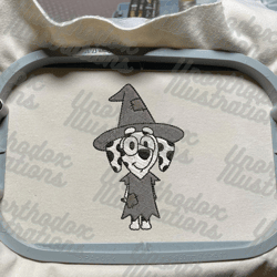 witch blue dog ghost halloween embrodiery design, cartoon blue dog embroidery design, horror halloween embroidery machine file, 3 sizes