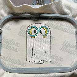 spooky blue dog ghost halloween embrodiery design, cartoon blue dog embroidery design, horror halloween embroidery machine file, 3 sizes