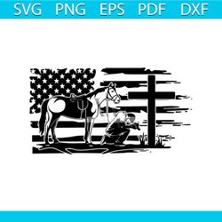 us kneeling cowboy in the cross svg | praying cowboy clipart | memorial cross cut file | horse stencil | cowboy tshirt