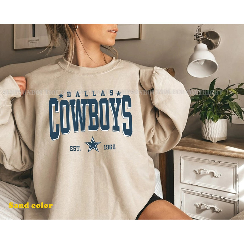 Vintage Dallas Football Crewneck Sweatshirt, Cowboys Football Shirts Unisex, TX Football Fan Gift.jpg