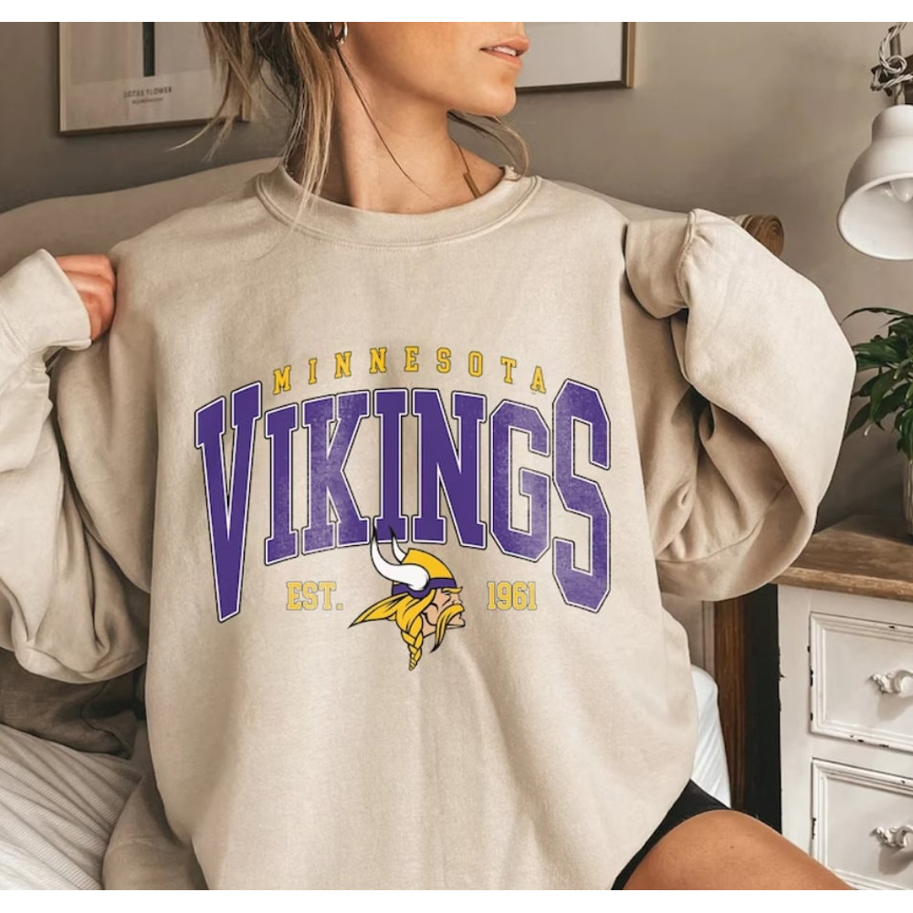 Vintage Minnesota Vikings Sweatshirt, MN Vikings Football Shirt, Trendy Vintage Style NFL Football Crewneck for Game Day.jpg