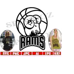 rams basketball svg, ram basketball svg, rams svg, ram svg digital cut file, school pride svg cricut and silhouette spor