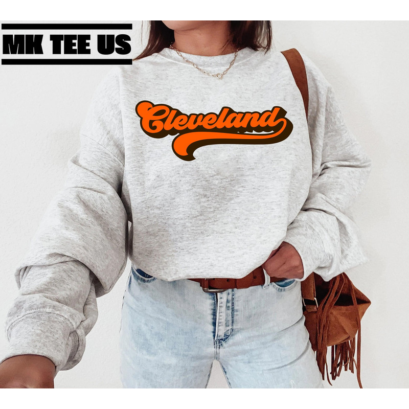 Cleveland Football Crewneck Sweatshirt, Browns Sweatshirt, Vintage Cleveland Sweatshirt, Retro Cleveland Shirt, Browns Fan Gift.jpg
