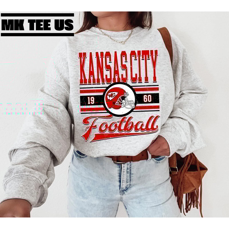 Kansas City Football Sweatshirt Vintage Style Kansas City Football Crewneck Sweatshirt Kansas City Sweatshirt Sunday Football .jpg