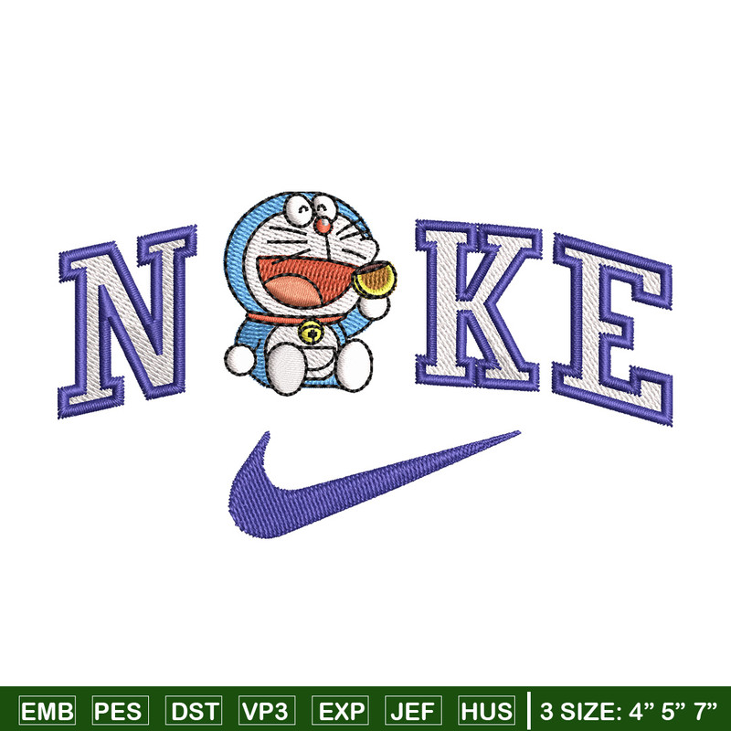 Nike doraemon embroidery design, Doraemon embroidery, Emb design, Embroidery shirt, Embroidery file, Digital download.jpg