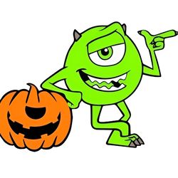 mike wazowski and pumpkin svg, monster inc mike pumpkin svg, mike wazowski halloween svg