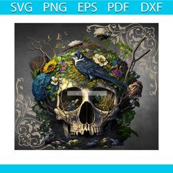 gothic skulls and flowers 20 oz skinny tumbler valentine sublimation design png instant digital only, valentine skeleton