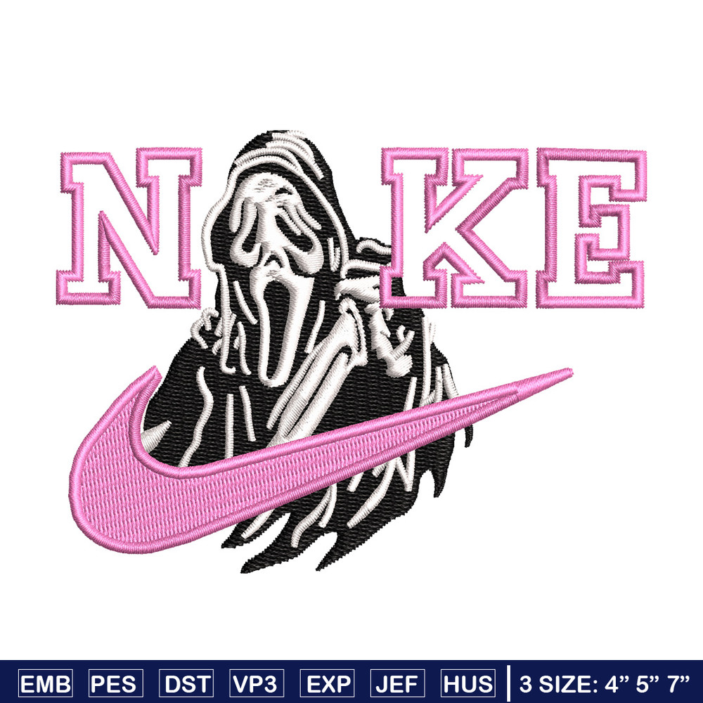 Nike ghost embroidery design, Horror embroidery, Nike design, Embroidery shirt, Embroidery file, Digital download.jpg