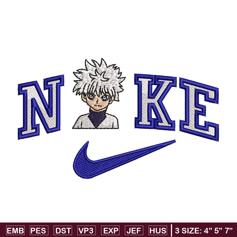 Nike Killua embroidery design, HxH embroidery, Nike design, Embroidery shirt, Embroidery file, Digital download.jpg