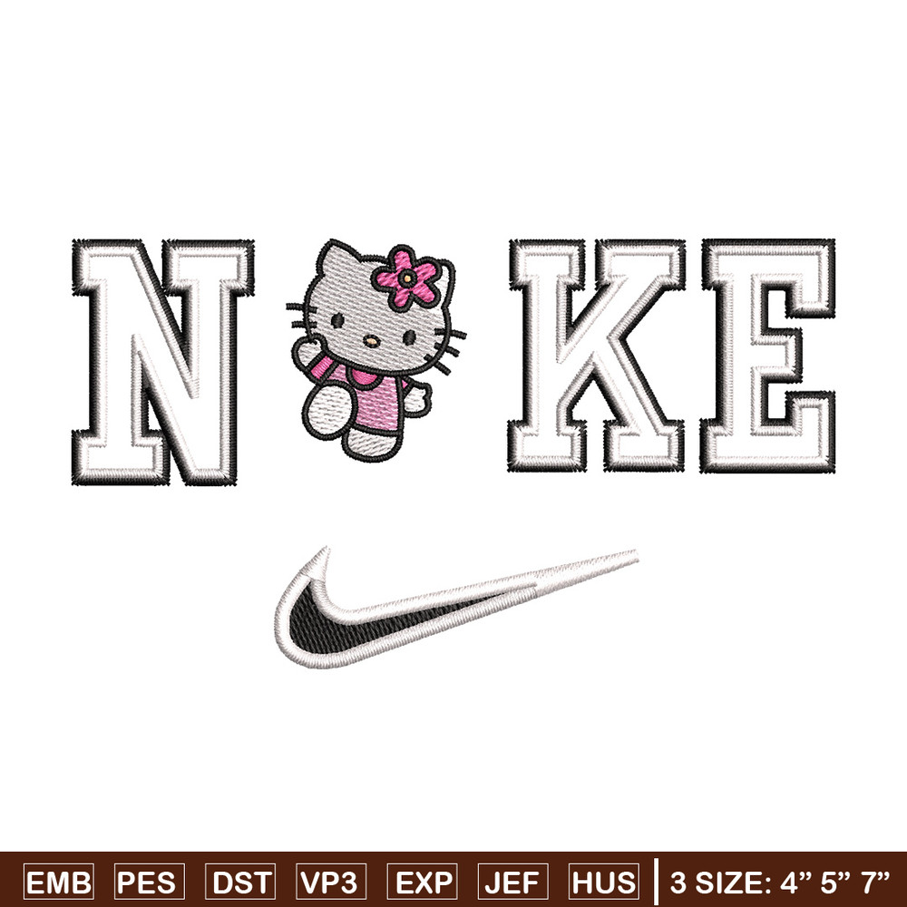 Nike kitty embroidery design, Hello kitty embroidery, Emb design, Embroidery shirt, Embroidery file, Digital download.jpg