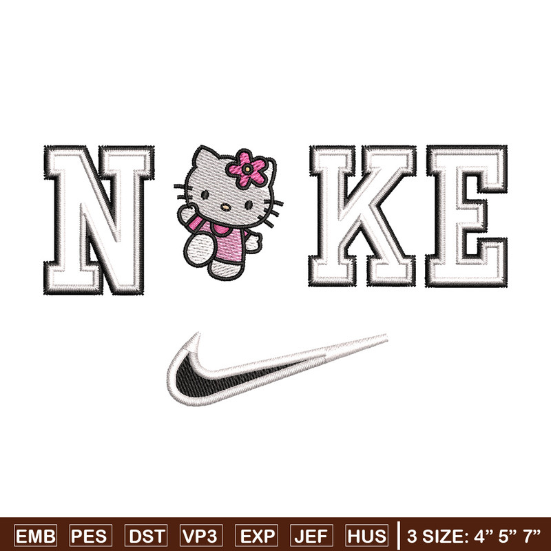 Nike kitty embroidery design, Hello kitty embroidery, Emb design, Embroidery shirt, Embroidery file, Digital download.jpg