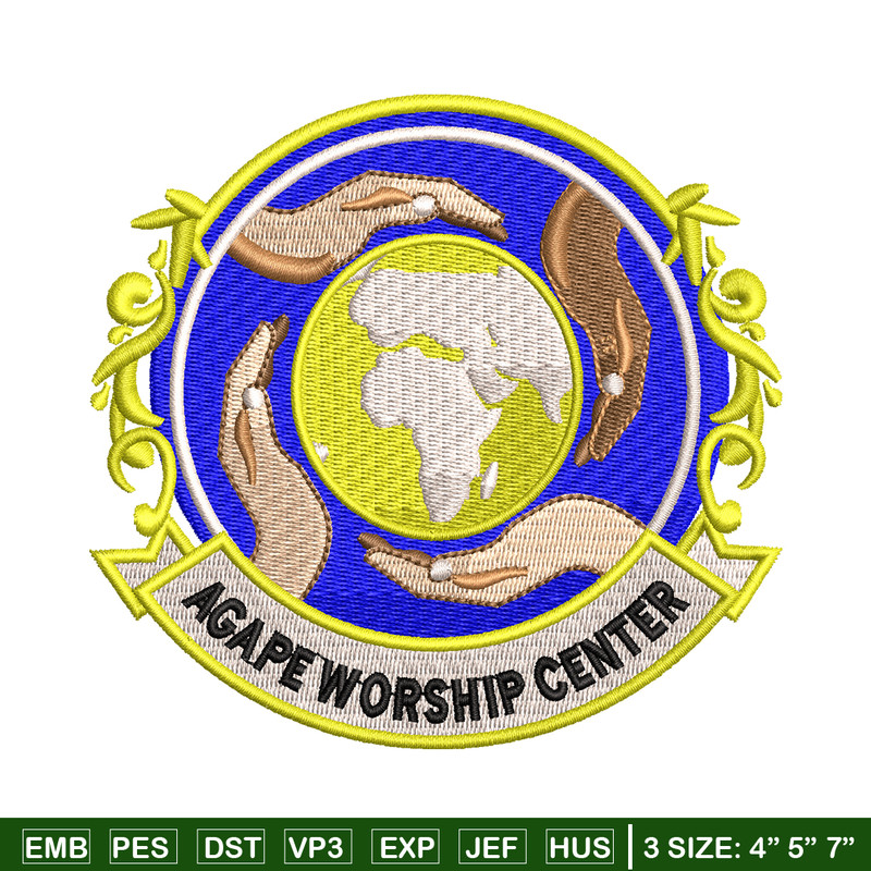 Agape Worship Center embroidery design, Agape Worship Center embroidery, logo design, Embroidery file, Instant download..jpg