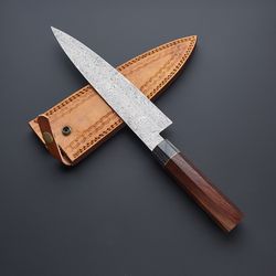 Handmade Damascus Chef Knife With Rosewood Handle