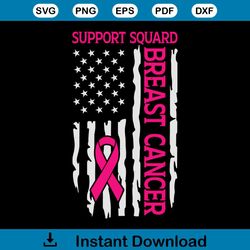 support squad breast cancer patriotic flag svg design file