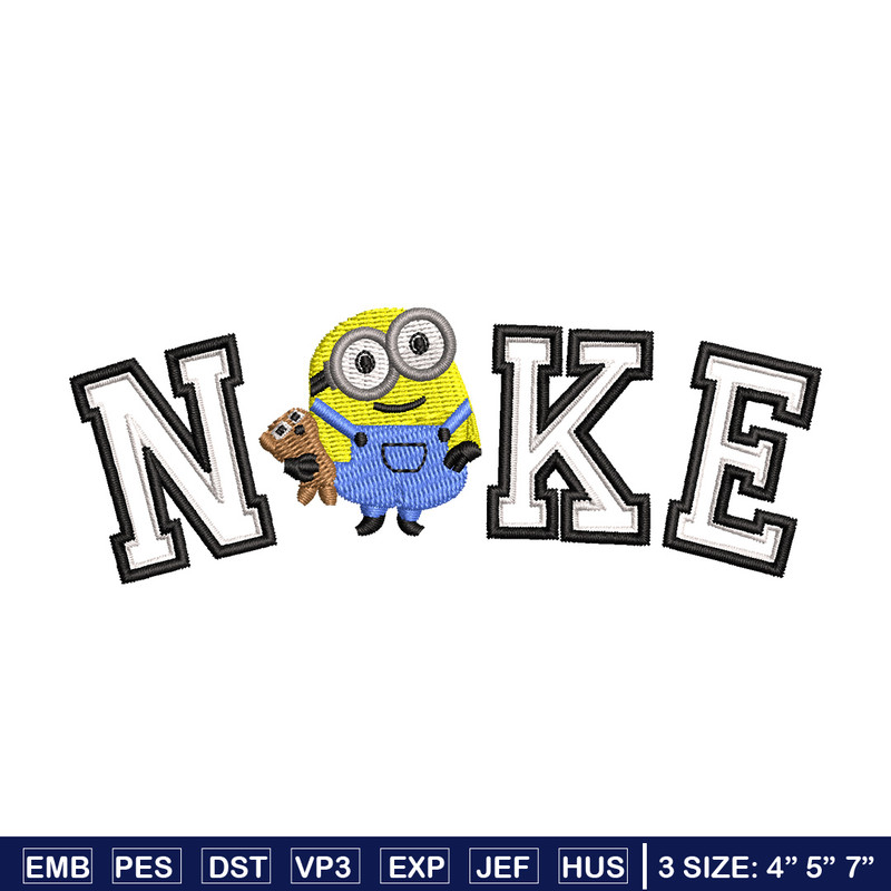 Nike minion embroidery design, Minion embroidery, Nike design, Embroidery shirt, Embroidery file, Digital download.jpg