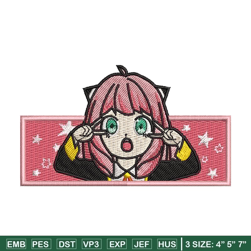 Anya box embroidery design, Spy family embroidery, Anime design, Embroidery shirt, Embroidery file, Digital download.jpg