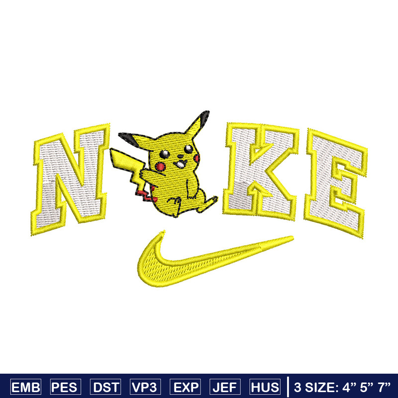 Nike pikachu embroidery design, Pokemon embroidery, Nike design, Embroidery shirt, Embroidery file, Digital download.jpg