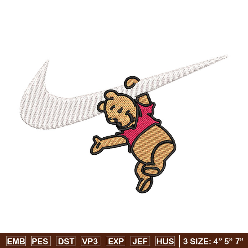 Nike pooh embroidery design, Disney pooh embroidery, Nike design, Embroidery shirt, Embroidery file, Digital download.jpg