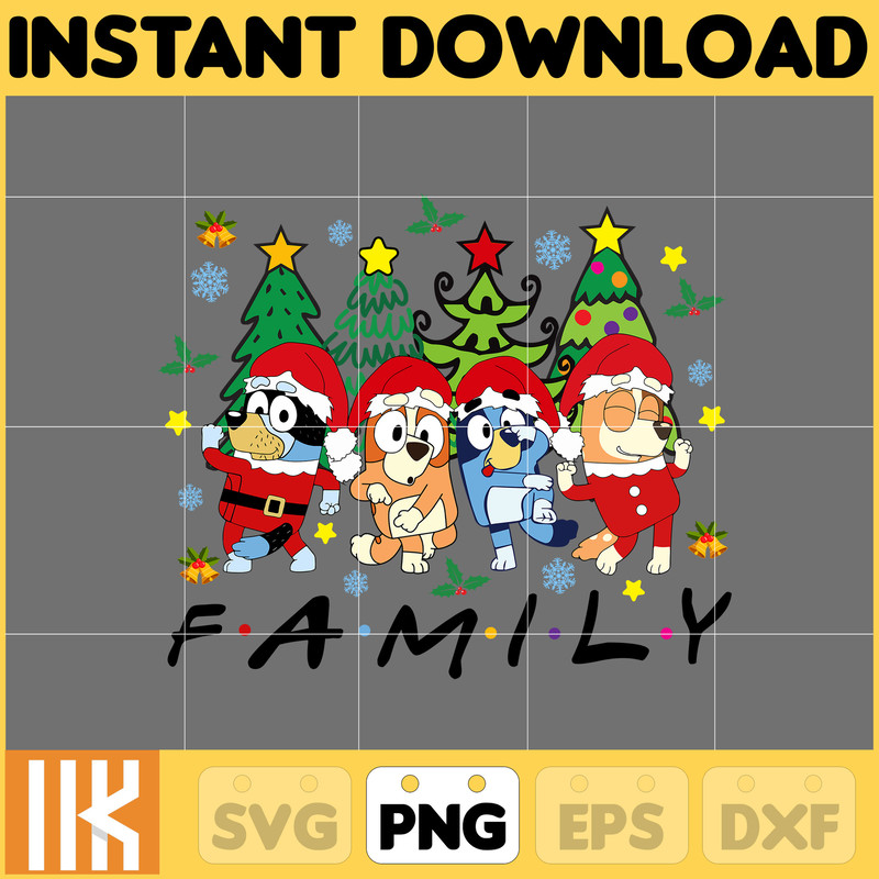 Christmas Family Shirt Design Png, Blue Dog Family Png, Christmas Cartoon Png, Design Files for Sublimation, Digital File (5).jpg
