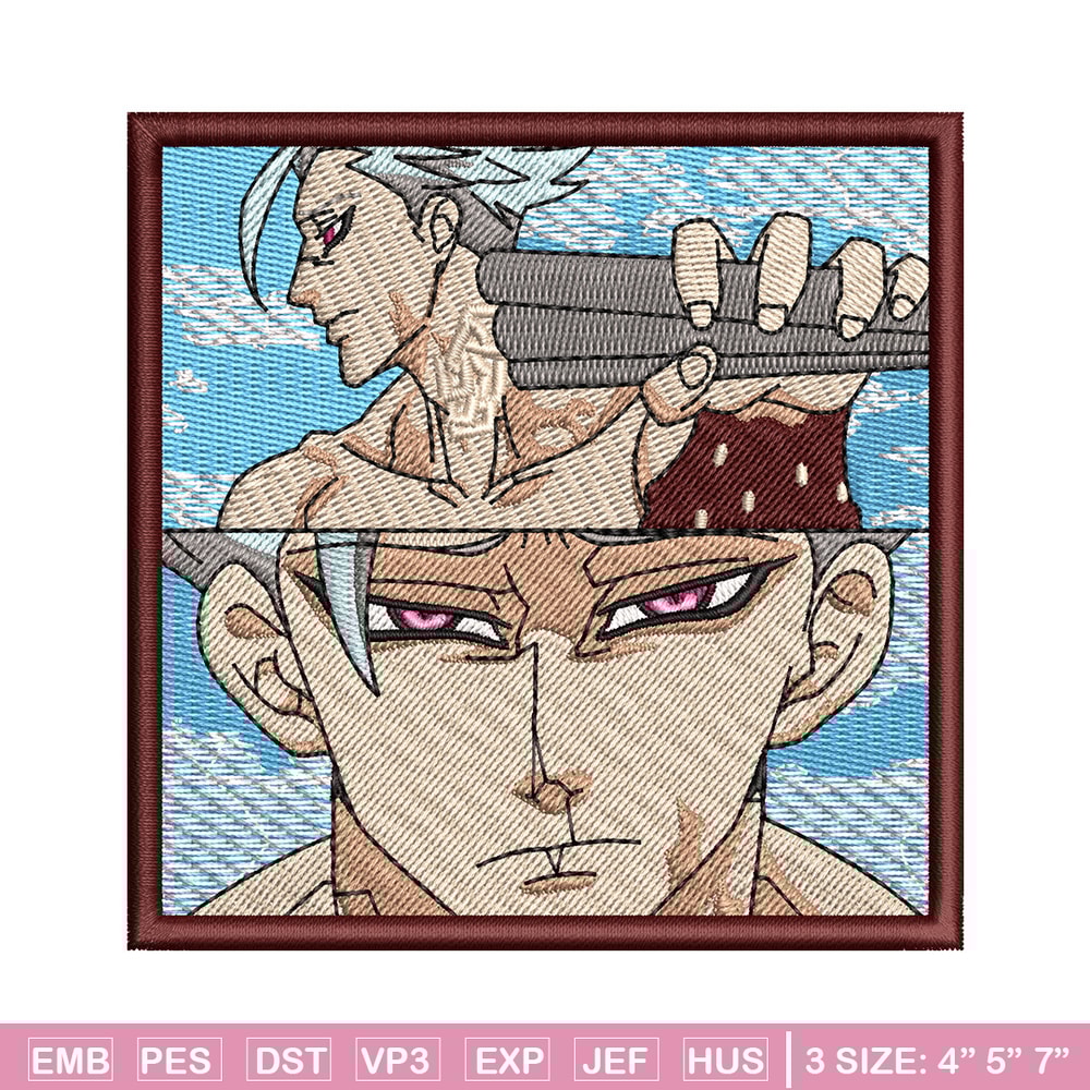 Ban rectangle embroidery design, Meliodas embroidery, Anime design, Embroidery shirt, Embroidery file, Digital download.jpg