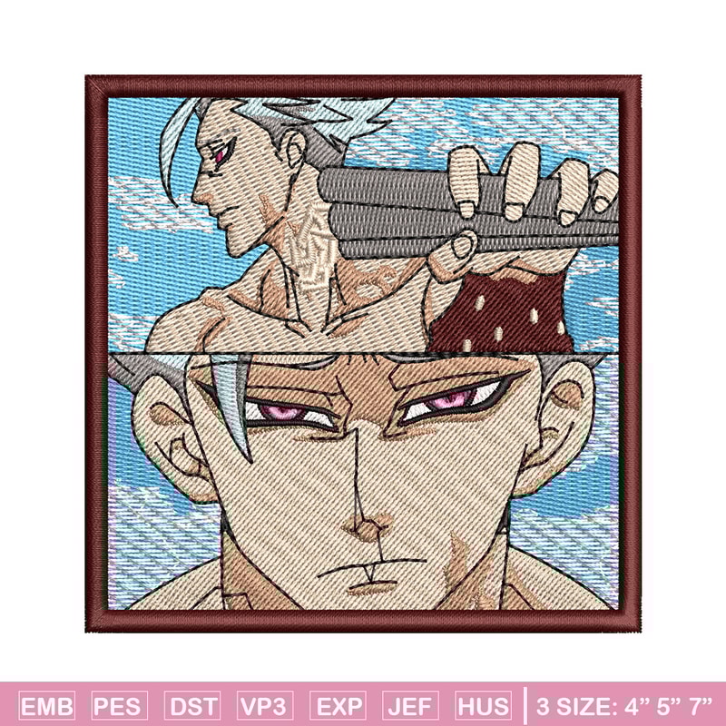 Ban rectangle embroidery design, Meliodas embroidery, Anime design, Embroidery shirt, Embroidery file, Digital download.jpg