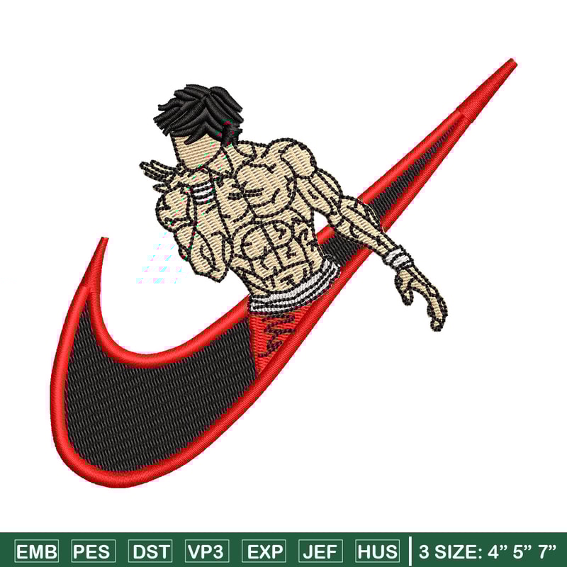 Baki x nike embroidery design, Baki embroidery, Nike design, Embroidery shirt, Embroidery file, Digital download.jpg