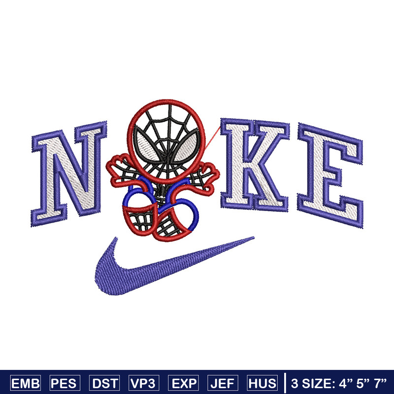 Nike spiderman embroidery design, Marvel embroidery, Nike design, Embroidery file,Embroidery shirt, Digital download.jpg