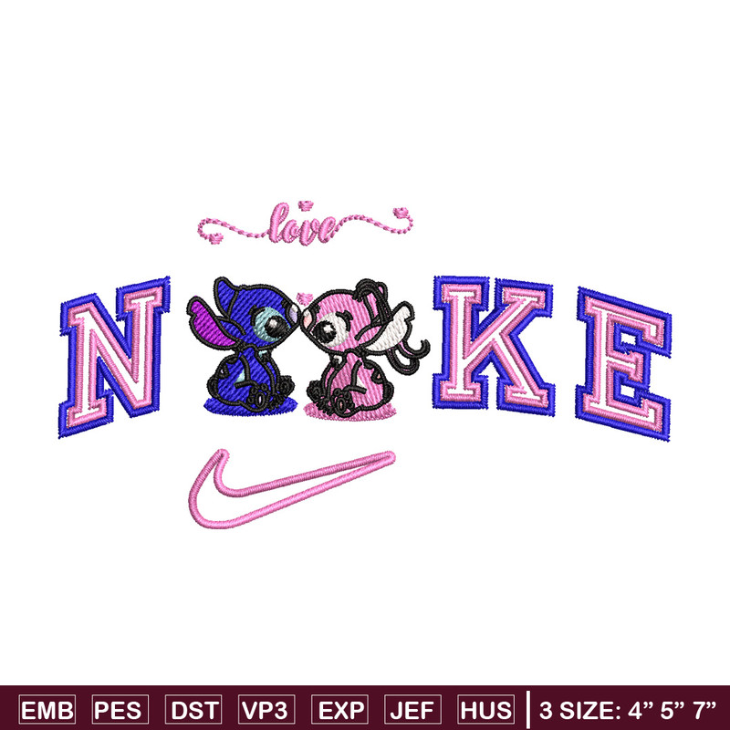 Nike stitch couple embroidery design, Stitch embroidery, Nike design, Embroidery file,Embroidery shirt, Digital download.jpg