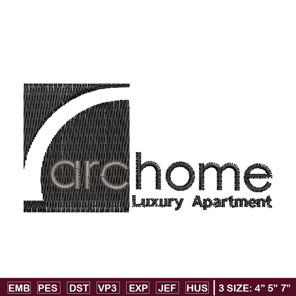 Archome Luxury Apartment Logo embroidery design, logo embroidery, Embroidery file, logo design, Instant download..jpg