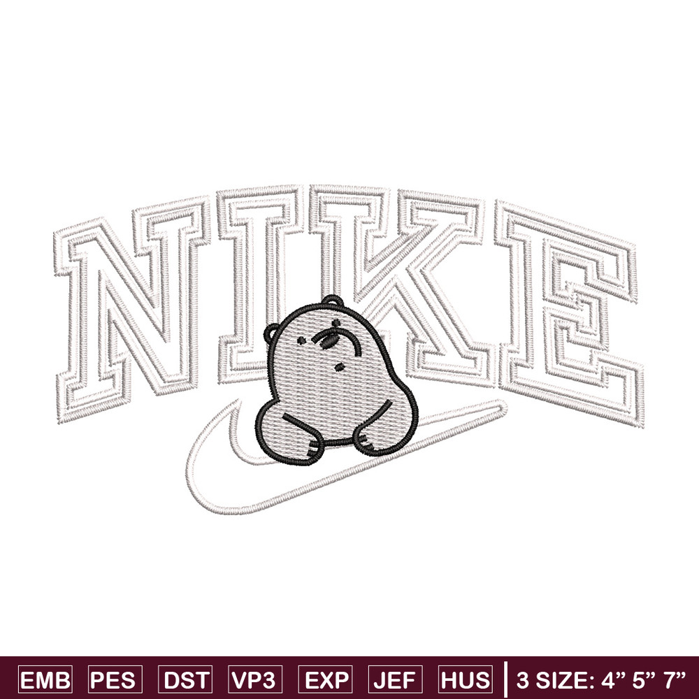 Nike white bear embroidery design, Cartoon embroidery, Nike design, Embroidery shirt, Embroidery file,Digital download.jpg