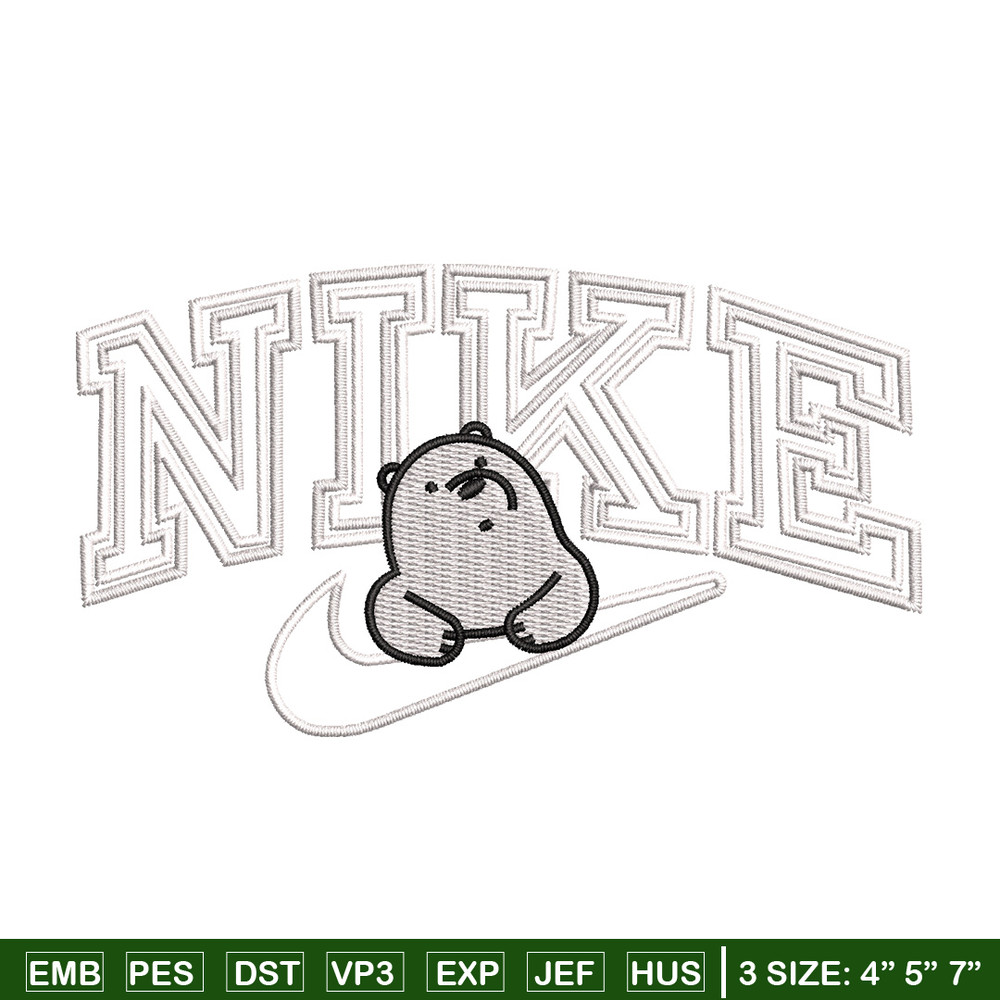 Nike white bear embroidery design, Cartoon embroidery, Nike design, Embroidery shirt, Embroidery file,Digital download.jpg