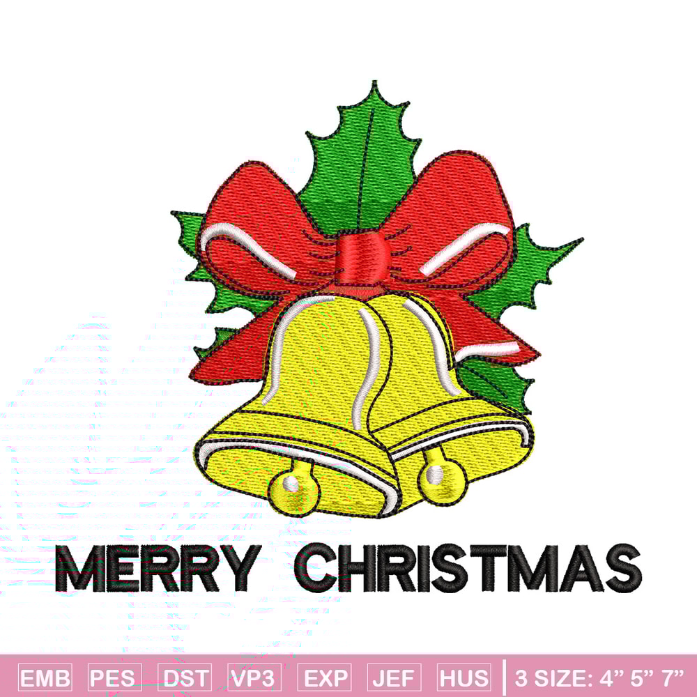 Bells chrismas embroidery design, Chrismas embroidery, Emb design, Embroidery shirt, Embroidery file, Digital download.jpg