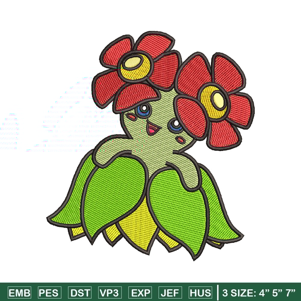 Bellossom embroidery design, Bellossom embroidery, Anime design, Embroidery shirt, Embroidery file, Digital download.jpg