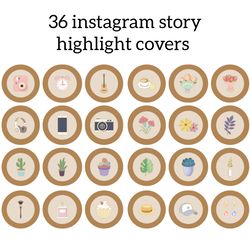 36 Brown Instagram Highlight Icons. Girlish Instagram Highlights Images. Lifestyle Instagram Highlights Covers