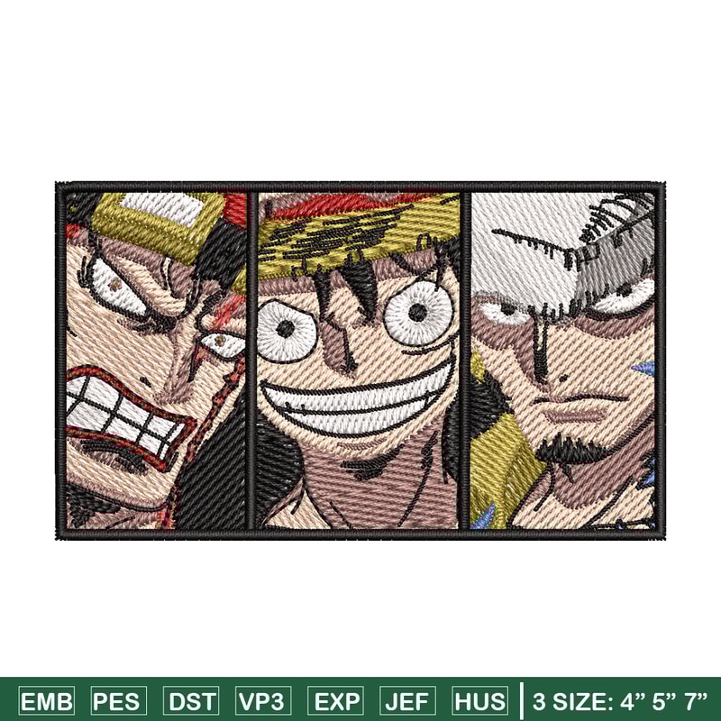 Big 3 priate embroidery design, One piece embroidery, Anime design, Embroidery shirt, Embroidery file,Digital download.jpg