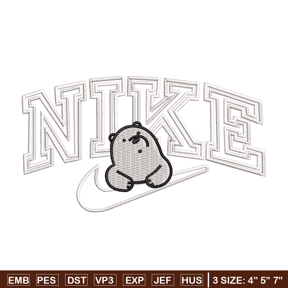 Nike white bear embroidery design, Cartoon embroidery, Nike design, Embroidery shirt, Embroidery file,Digital download.jpg