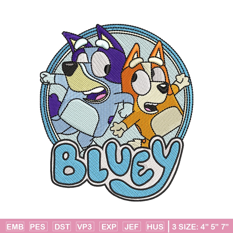 Bluey circle embroidery design, Bluey embroidery, Embroidery file, Embroidery shirt, Emb design, Digital download.jpg