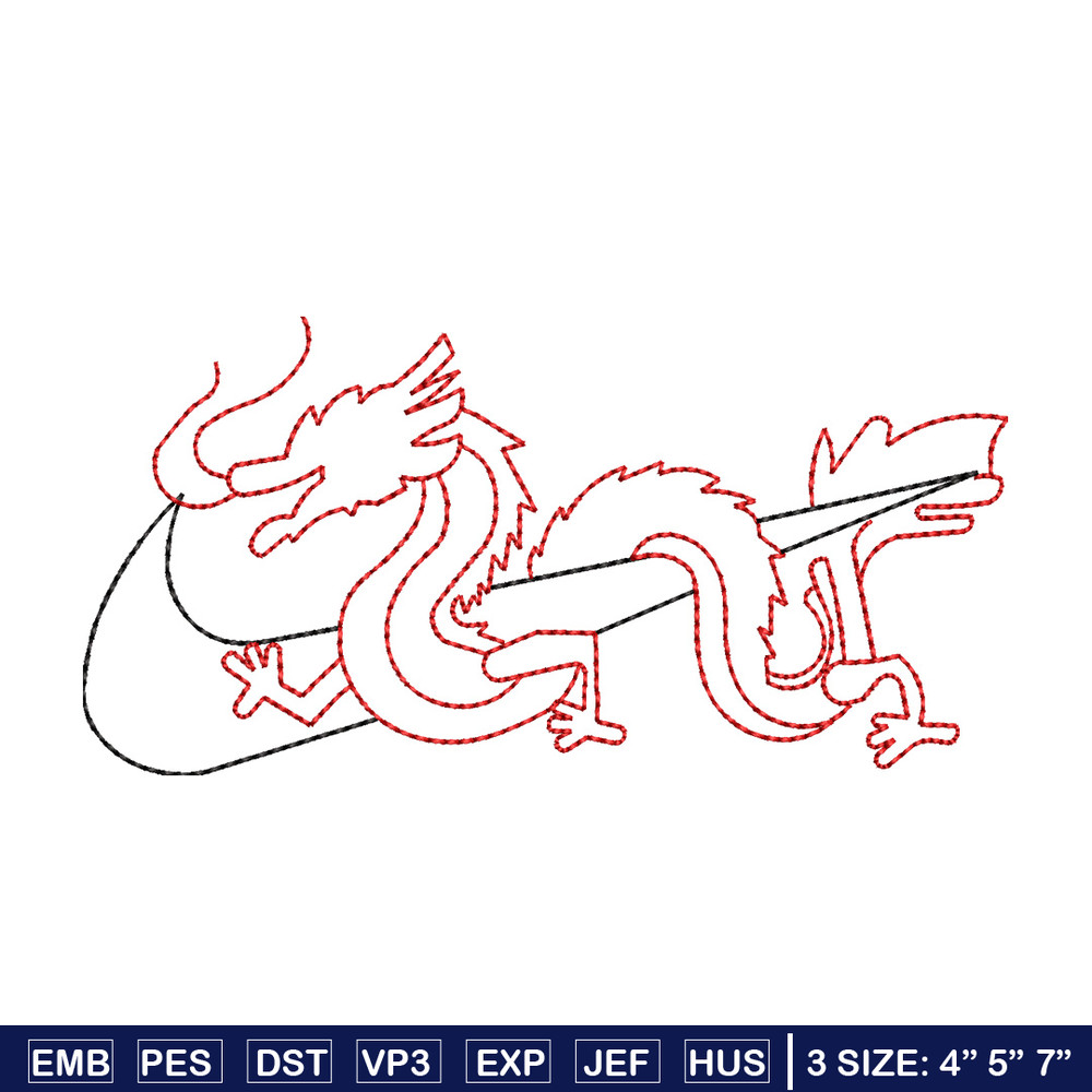 Nike x dragon asian embroidery design, Dragon embroidery, Nike design,Embroidery shirt,Embroidery file, Digital download.jpg