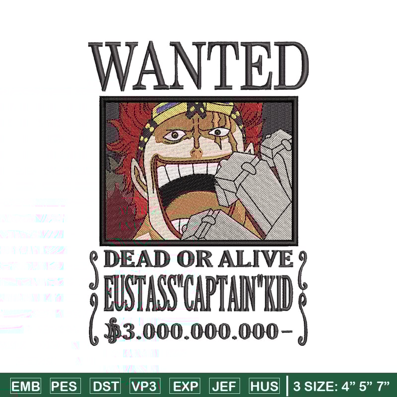 Bounty kid embroidery design, One piece embroidery, Anime design, Embroidery shirt, Embroidery file,Digital download.jpg