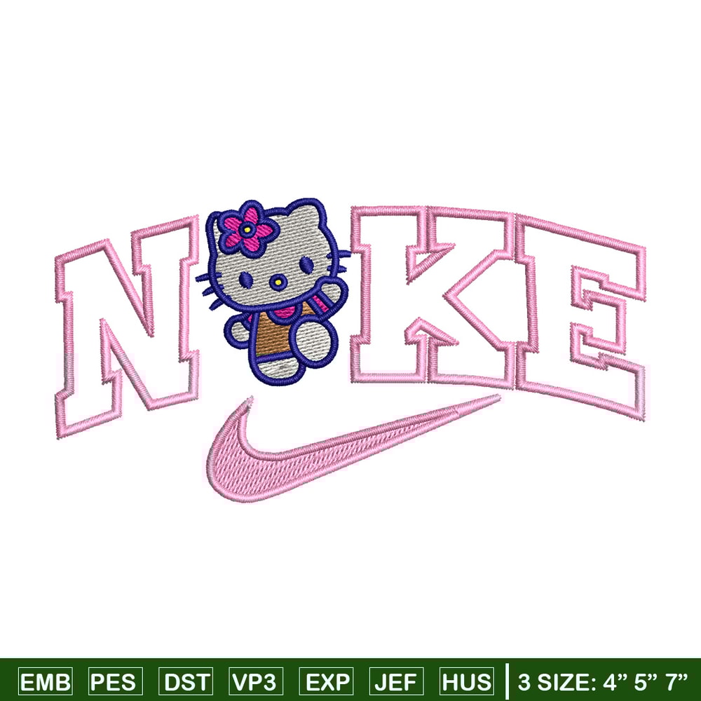Nike x kitty embroidery design, Hello kitty embroidery, Nike design, Embroidery shirt, Embroidery file, Digital download.jpg